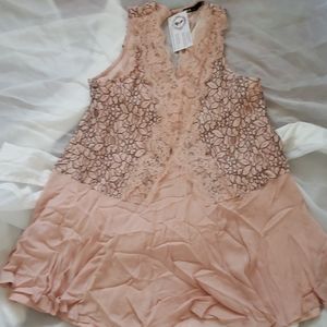 Pink and black lace dress